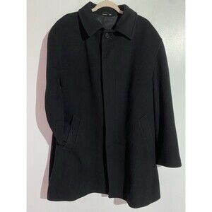 Vtg Ralph Lauren Overcoat Mens XL-2X? Black Wool Cashmere Blend? Business